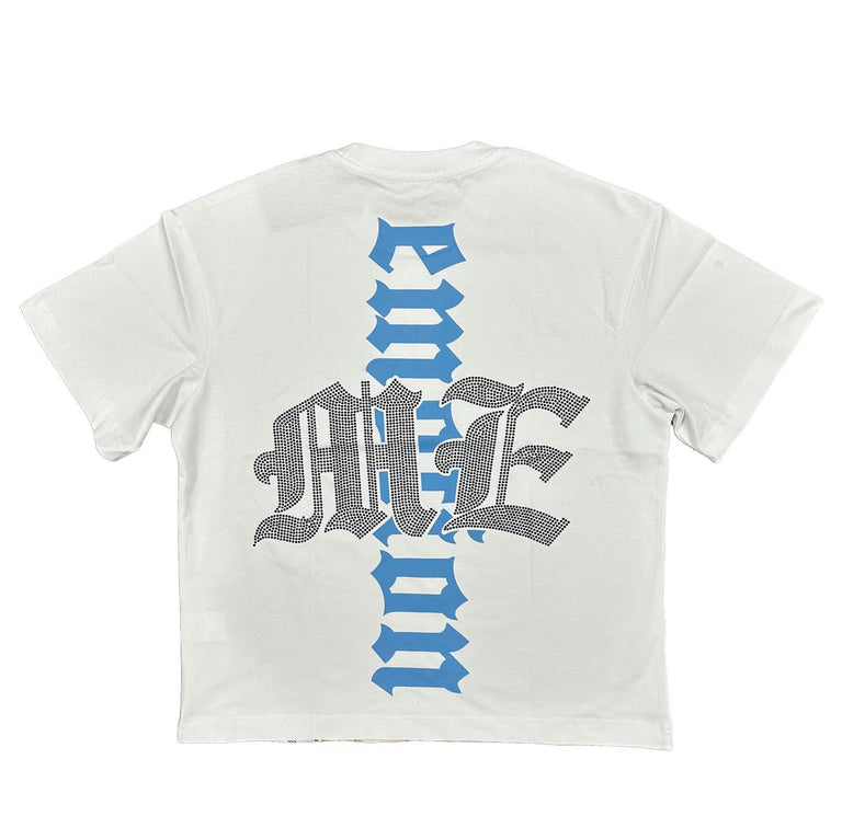 Angel Rhinestone Tee White
