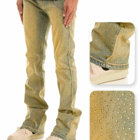 Rhine Stone Stacked Jean