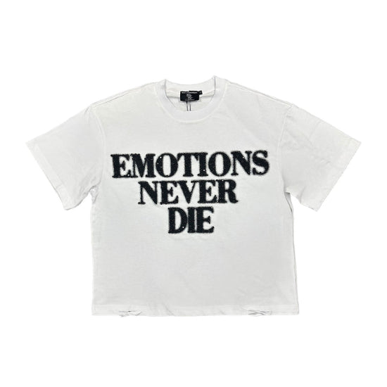 NEVER DIE RHINESTONE END TEE