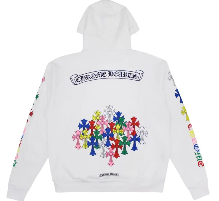 Hearts Cross Hoodie 'White/Multicolor'