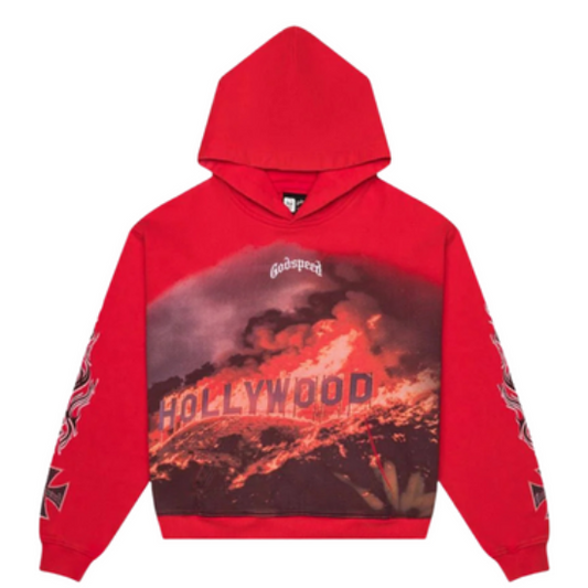 Hollywood Inferno Hoodie - Red Wash